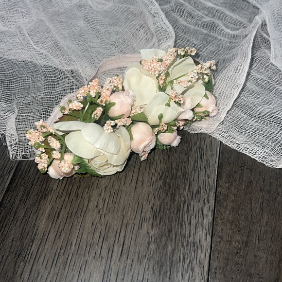 Infant photo prop newborn receiving blanket wrap with matching floral headband - Picture 2 of 10